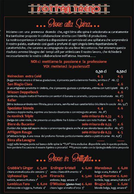 Menu de Sott'An Treno