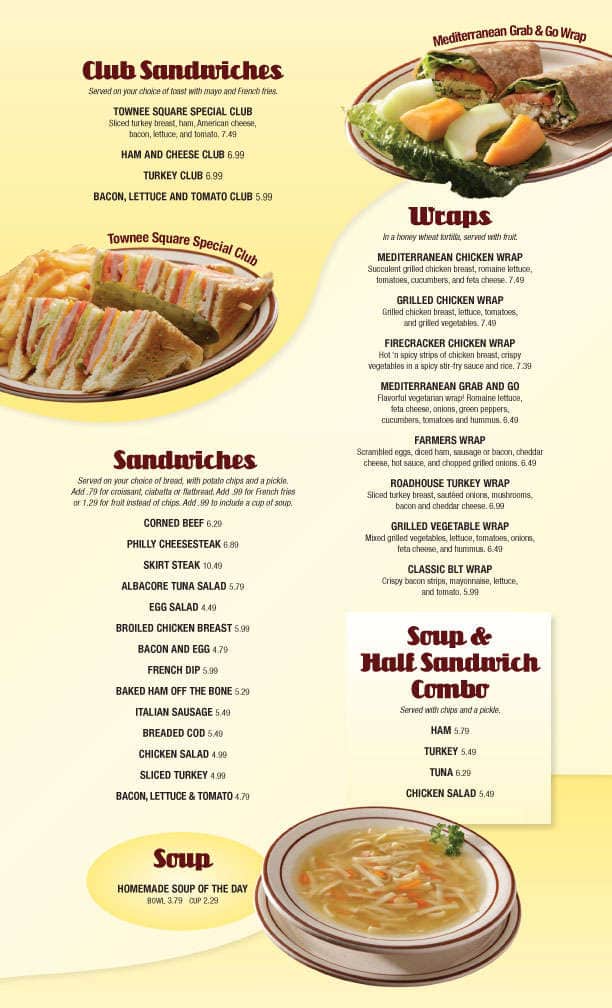 Menu at Townee Square Restaurant, Libertyville, 508 N Milwaukee Ave