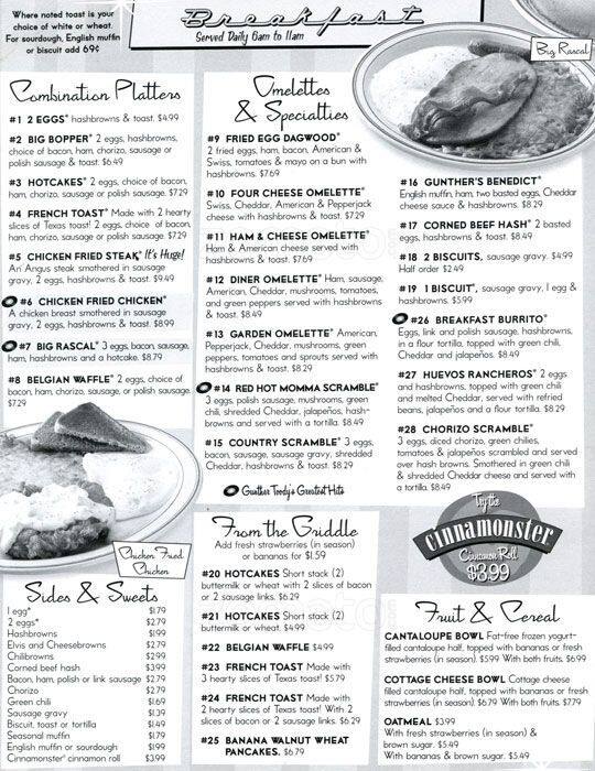 Menu At Gunther Toody s Restaurant Littleton W Bowles Ave 3050