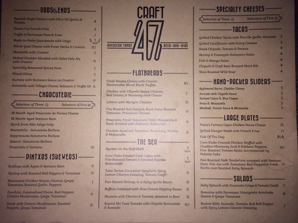 Craft 47 Menu, Menu for Craft 47, Goshen, Middletown Urbanspoon/Zomato