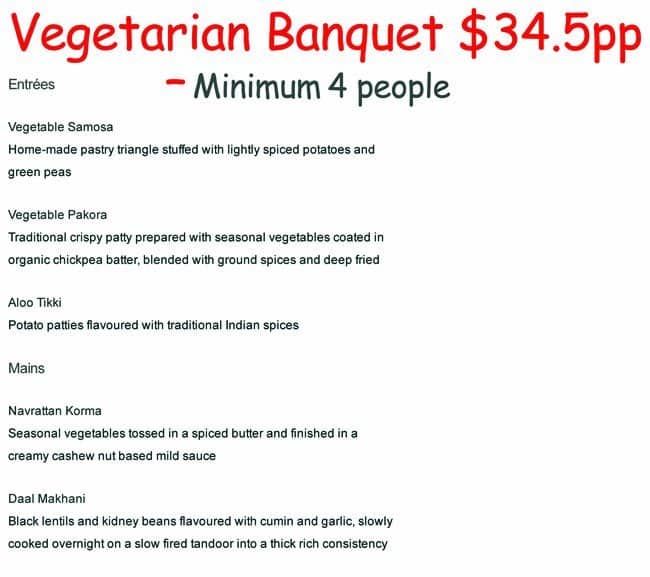 Royal Haandi menu