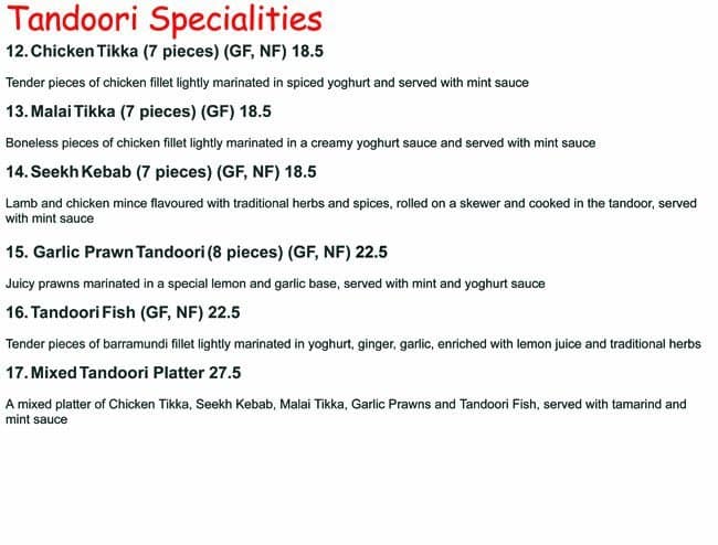 Royal Haandi menu