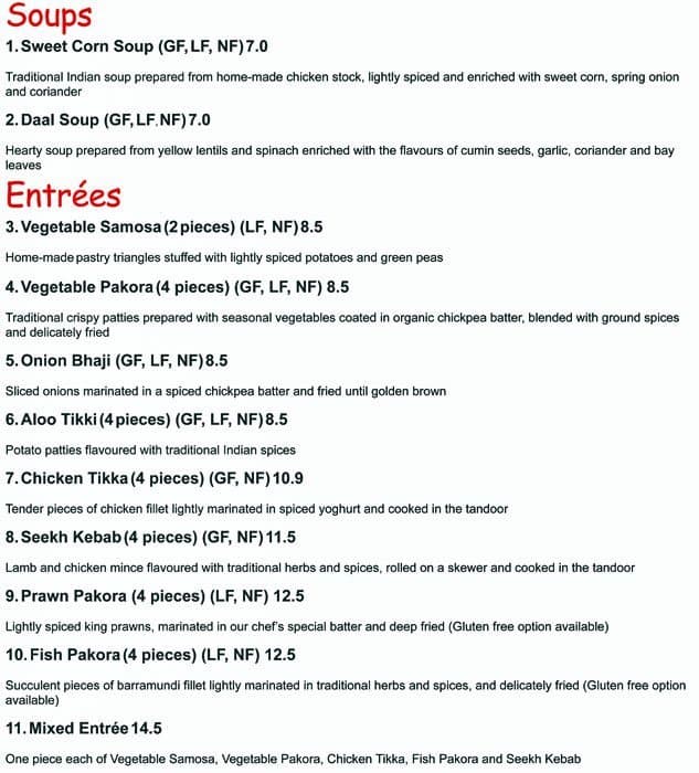 Royal Haandi menu