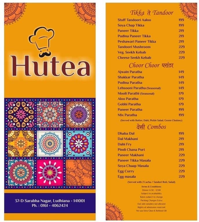 Menu of हtea The Tea Hut, Sarabha Nagar, Ludhiana