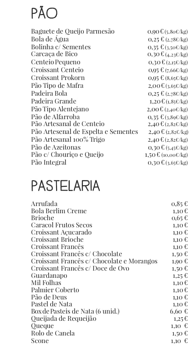 The Portuguese Bakery меню