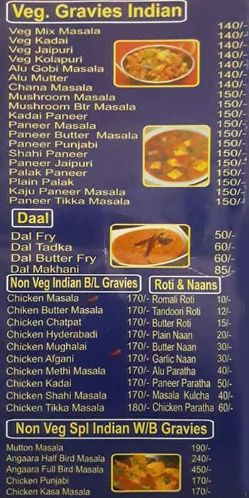 Universal Kebabs & Biryani Restaurant menu