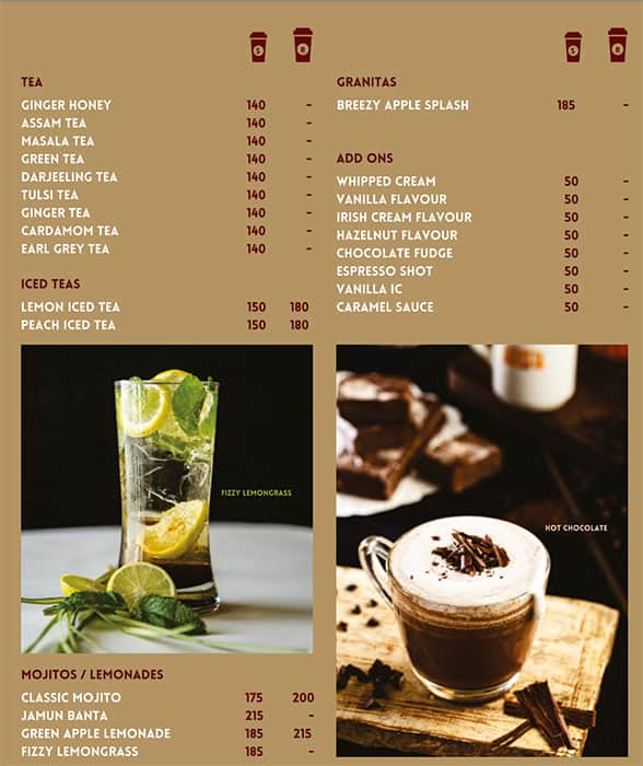 Menu at Barista coffee, Chandigarh, SCF No.36 Sector 11-D