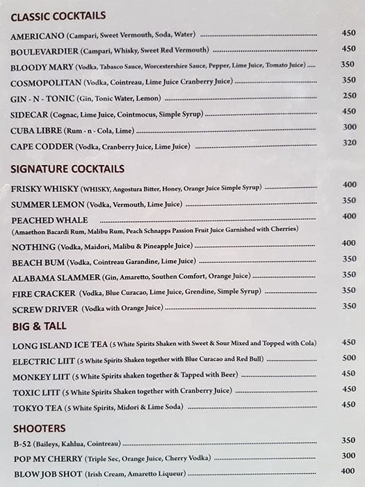 Shree Mahalaxmi Bar & Restaurant menu