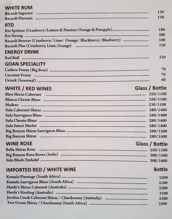 Shree Mahalaxmi Bar & Restaurant menu