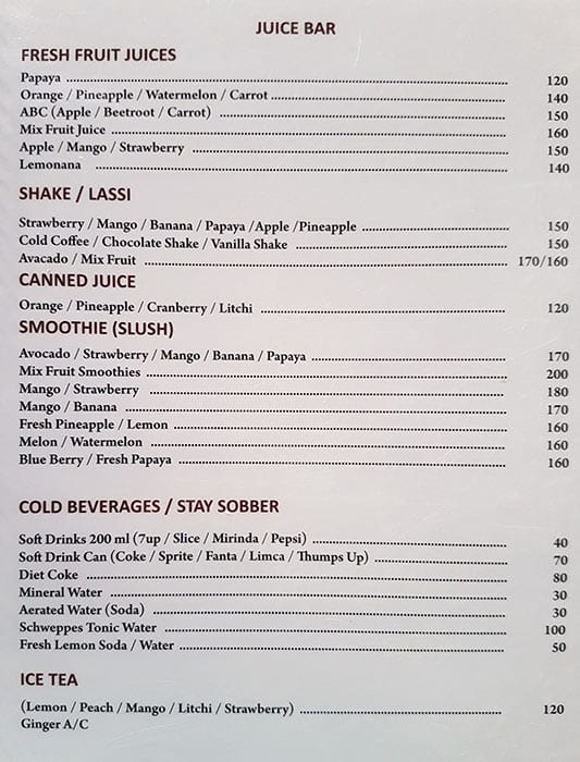 Shree Mahalaxmi Bar & Restaurant menu