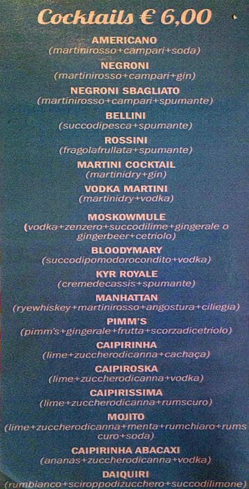 Menu di Union Club 