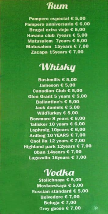 Menu di Union Club 