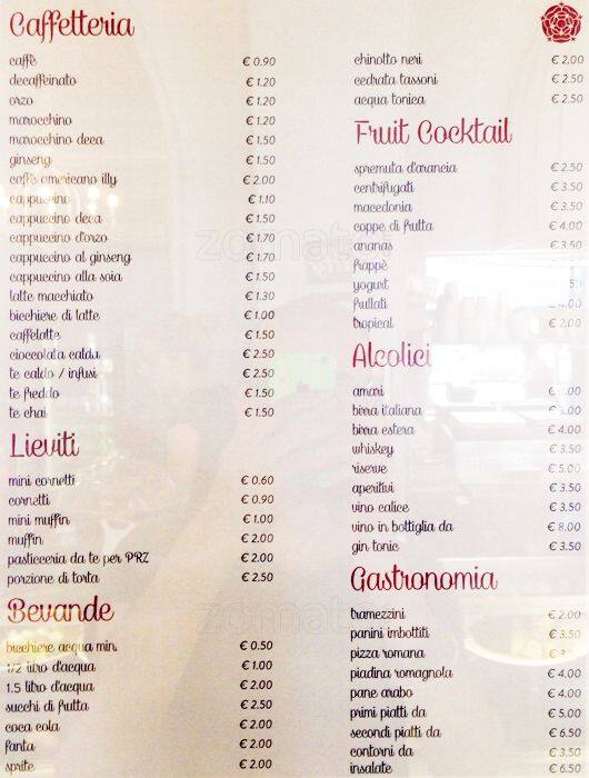 Menu di Melrose Bar 