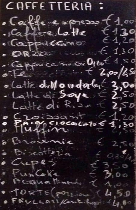 Menu di La Casetta a Monti 