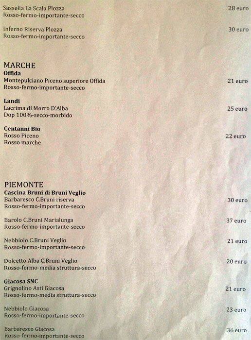 Menu di Vintage Wine srl 