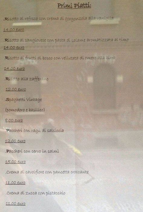 Menu di Vintage Wine srl 