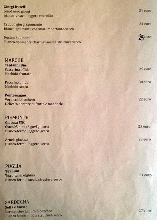 Menu di Vintage Wine srl 