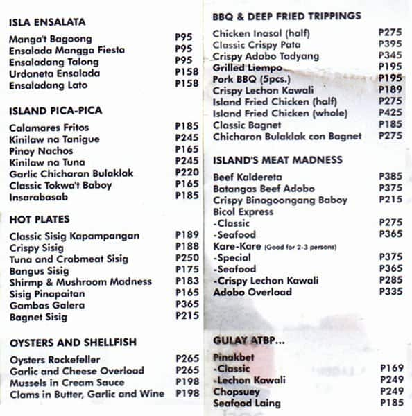 Seafood Island Menu, Menu for Seafood Island, Don Jose, Santa Rosa ...