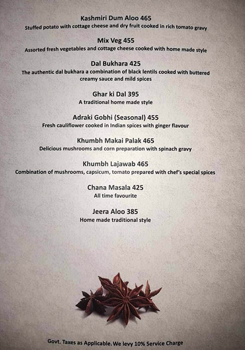 Pinch Of Spice menu