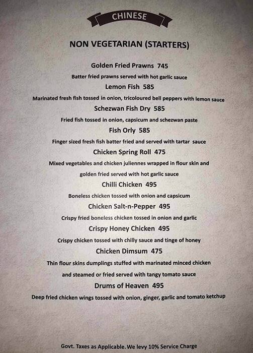 Pinch Of Spice menu