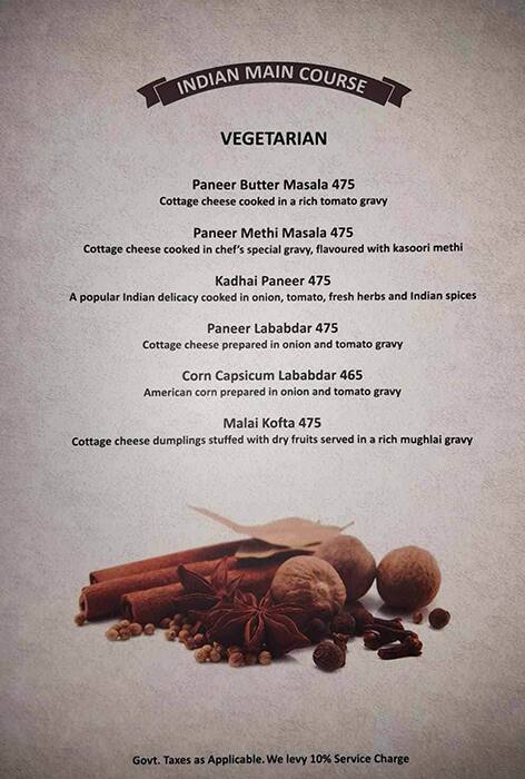 Pinch Of Spice menu