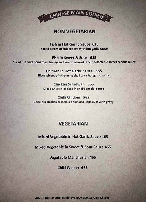 Pinch Of Spice menu