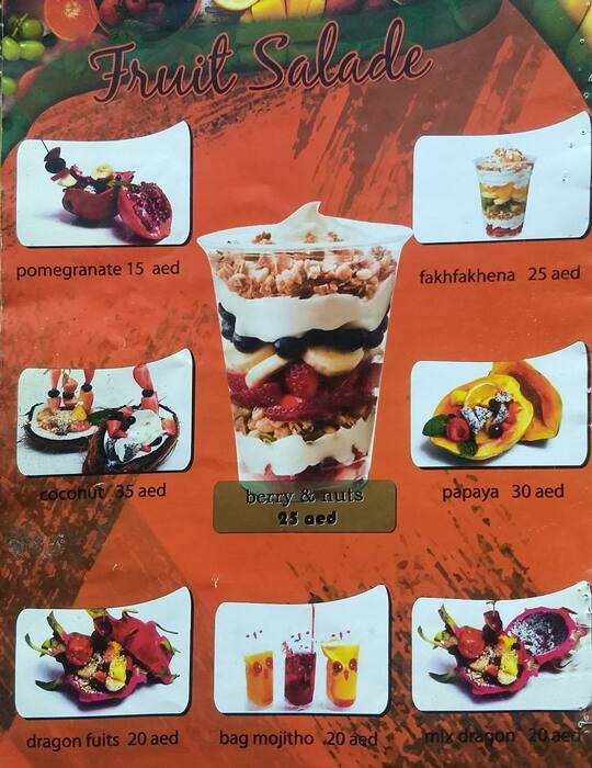 Menu of Juices Time, University City, Sharjah