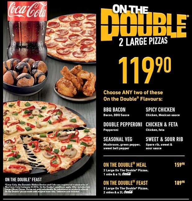 Menu Au Debonairs Pizza Restaurant, Le Cap, Shop 2 Tokai Kfc Centre Cnr ...