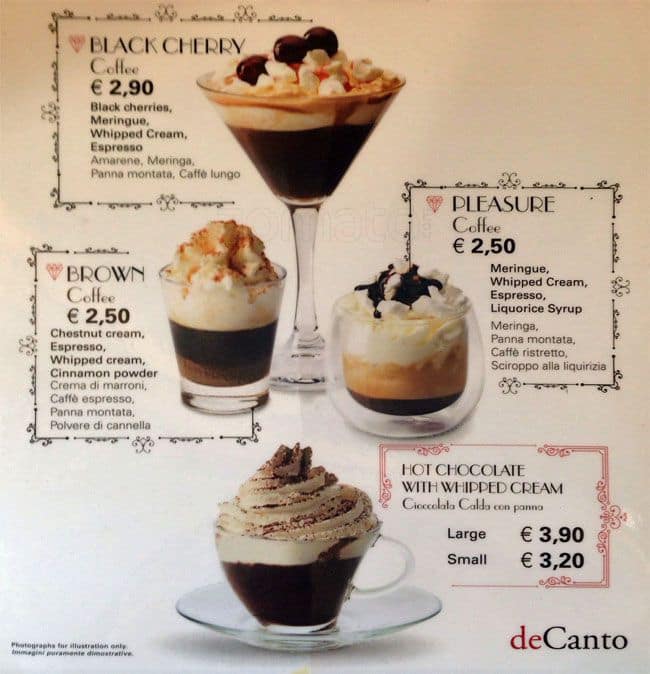 Menu di DeCanto 