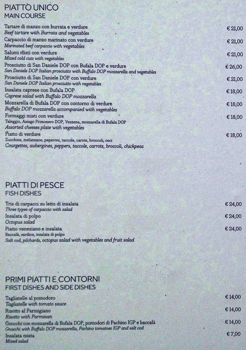 Menu di DeCanto 