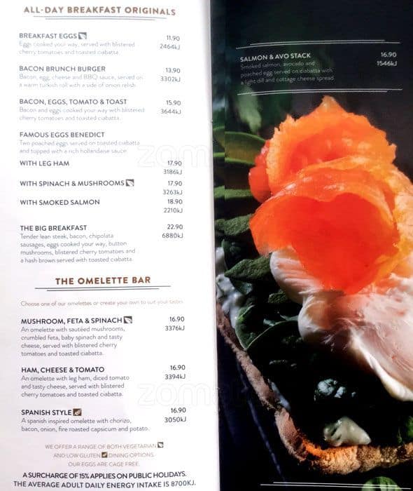 Menu at The Coffee Club Café Surfers Paradise, Surfers Paradise, G05