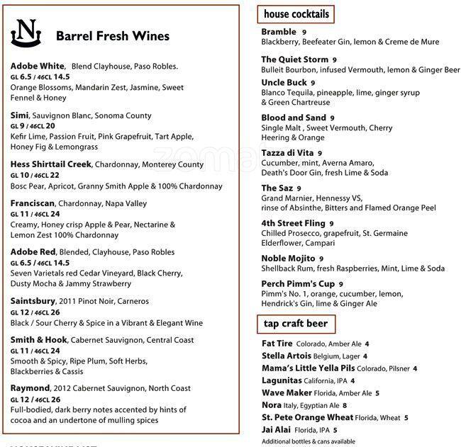 Noble Crust Menu,Menú para Noble Crust, Northeast St Petersburg, Tampa