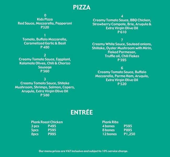 Plank Sourdough Pizza Menu, Menu for Plank Sourdough Pizza, Mall of