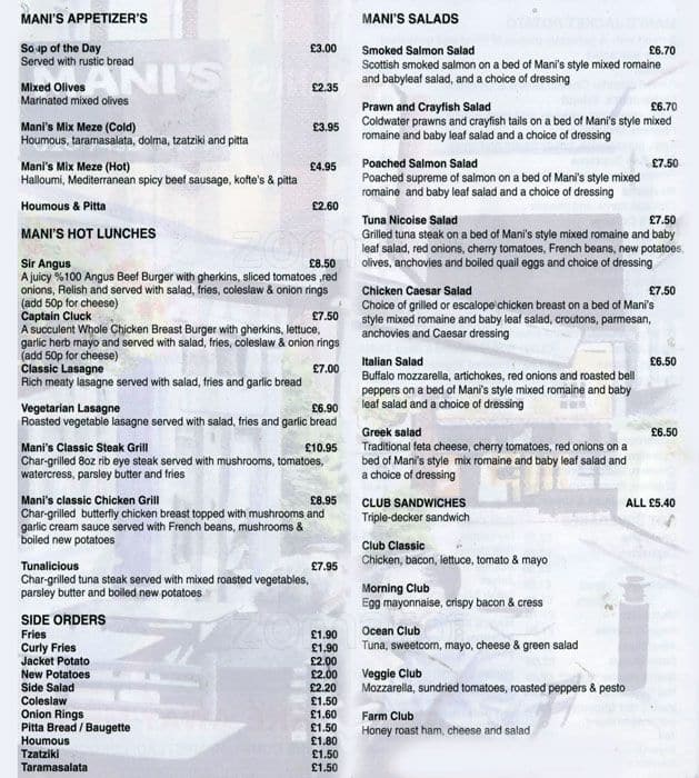 Menu At Mani s Cafe London 12 Perrin s Ct menu-at-mani-s-cafe-london-12-perrin-s-ct