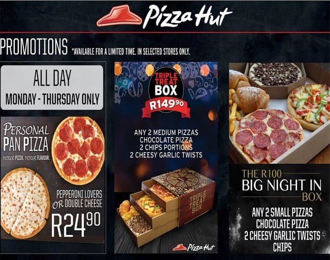 Pizza Hut Menu, Menu for Pizza Hut, Fordsburg, Inner City Zomato SA