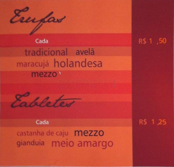 Cacau Show - Chocolates cardápio