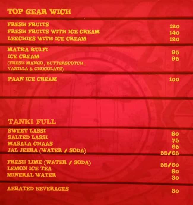 Horn Ok Please menu