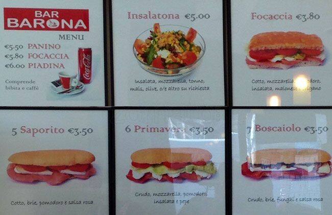 Menu di Bar Barona 