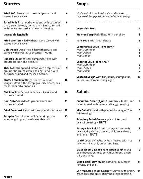 Saladang Menu, Menu for Saladang, South Arroyo, Pasadena - Urbanspoon ...