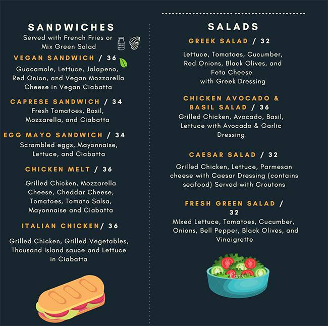 Menu at Hive Board Game Cafe, Dubai