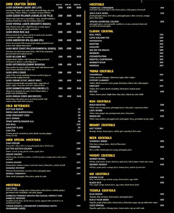 Menu at Ludo Kitchen & Lounge Best Live Music & Lounge Bar in Mira Road ...