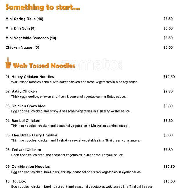 Noodle Master Menu, Menu for Noodle Master, Hamilton East, Hamilton