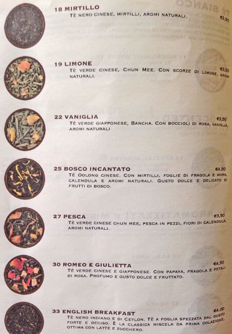Menu di Caffè Cantù 