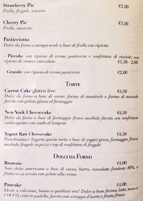 Menu di Caffè Cantù 