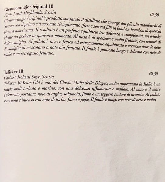 Menu di Caffè Cantù 