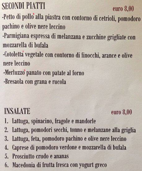 Menu di Caffè Cantù 