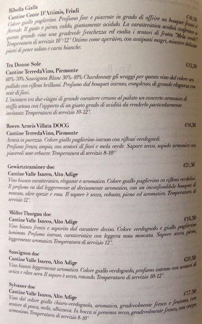 Menu di Caffè Cantù 