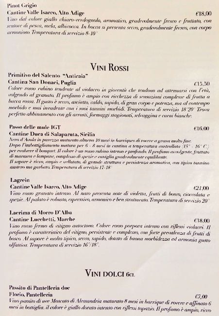 Menu di Caffè Cantù 