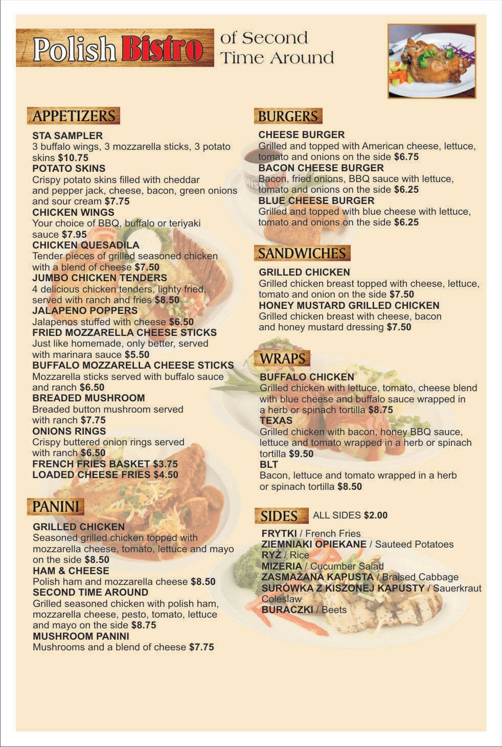 Polish Bistro Menu, Menu for Polish Bistro, Norridge, Chicago