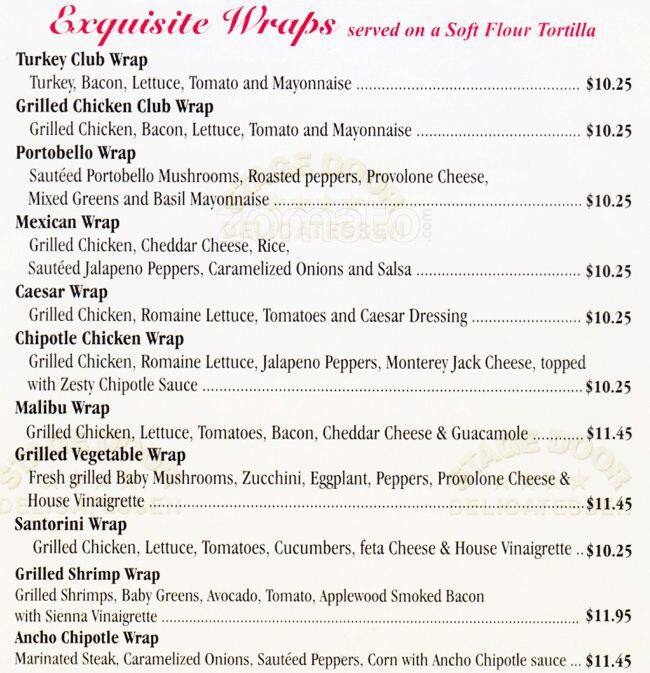 Stage Door Delicatessen Menu Menu For Stage Door Delicatessen